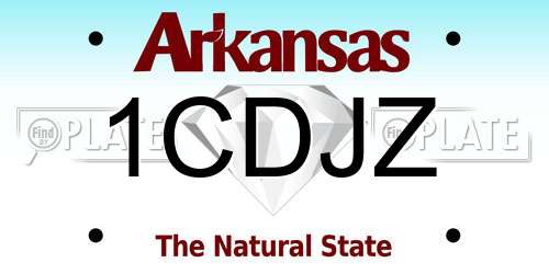 1CDJZ Arkansas License Plate