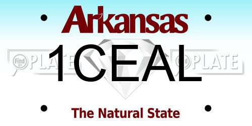 1CEAL Arkansas License Plate