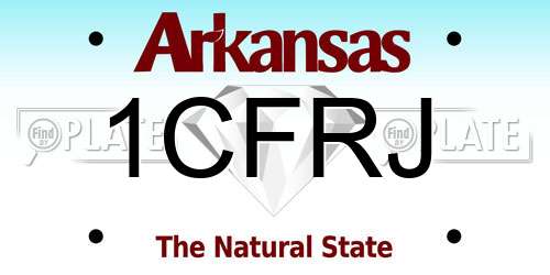 1CFRJ Arkansas License Plate