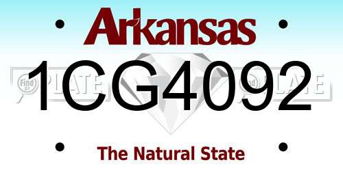 1CG4092 Arkansas License Plate