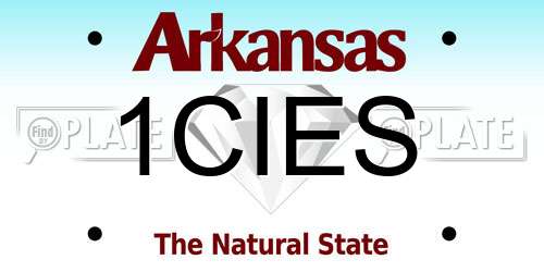1CIES Arkansas License Plate