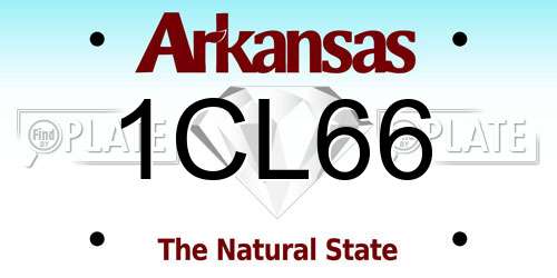 1CL66 Arkansas License Plate