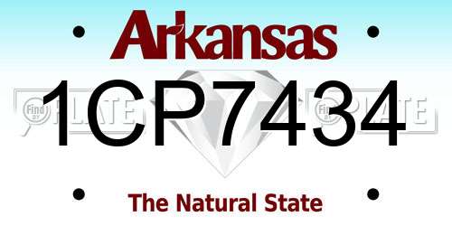 1CP7434 Arkansas License Plate
