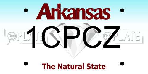 1CPCZ Arkansas License Plate