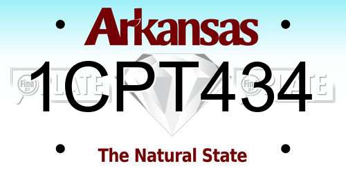 1CPT434 Arkansas License Plate