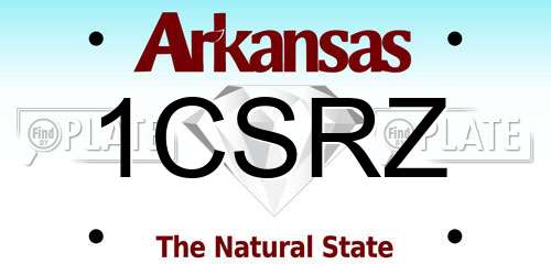 1CSRZ Arkansas License Plate