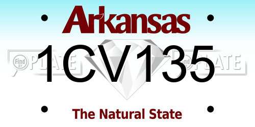 1CV135 Arkansas License Plate