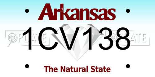 1CV138 Arkansas License Plate