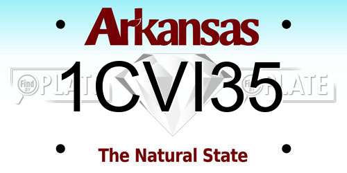 1CVI35 Arkansas License Plate