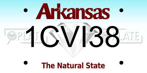 1CVI38 Arkansas License Plate