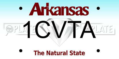 1CVTA Arkansas License Plate