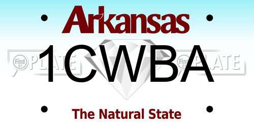 1CWBA Arkansas License Plate