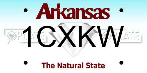 1CXKW Arkansas License Plate