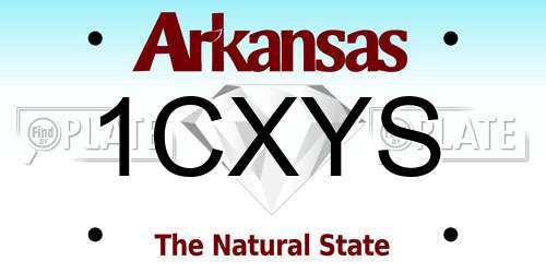 1CXYS Arkansas License Plate