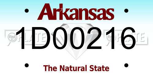 1D00216 Arkansas License Plate