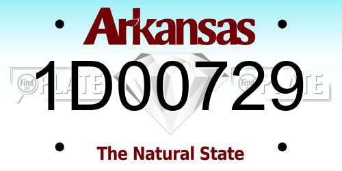 1D00729 Arkansas License Plate