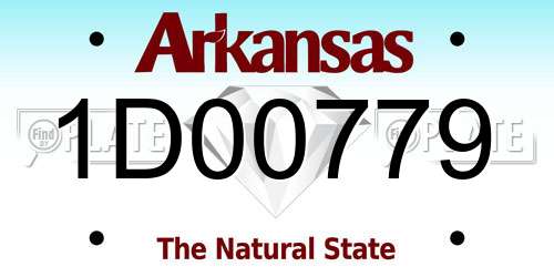 1D00779 Arkansas License Plate