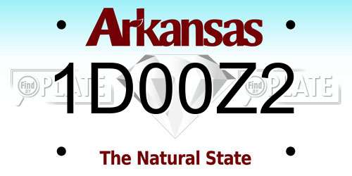 1D00Z2 Arkansas License Plate