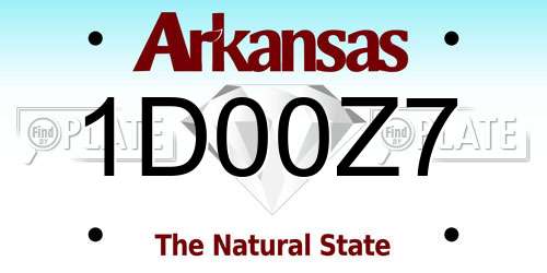 1D00Z7 Arkansas License Plate