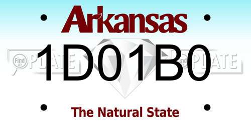 1D01B0 Arkansas License Plate