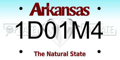 1D01M4 Arkansas License Plate