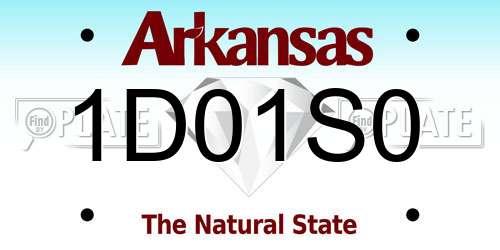 1D01S0 Arkansas License Plate