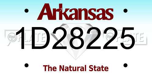1D28225 Arkansas License Plate