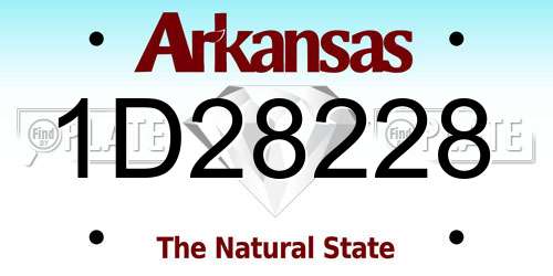 1D28228 Arkansas License Plate