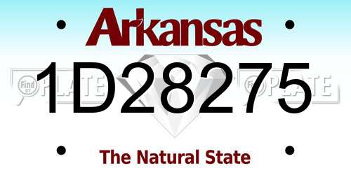 1D28275 Arkansas License Plate
