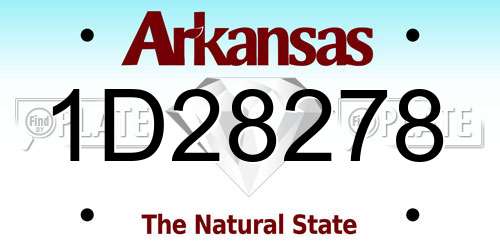 1D28278 Arkansas License Plate