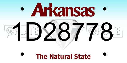 1D28778 Arkansas License Plate