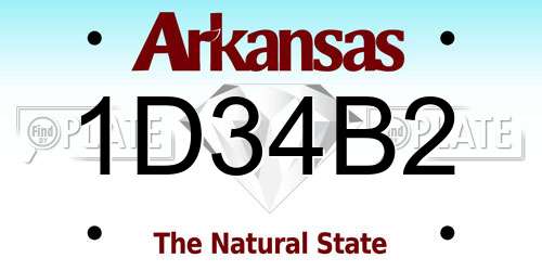 1D34B2 Arkansas License Plate