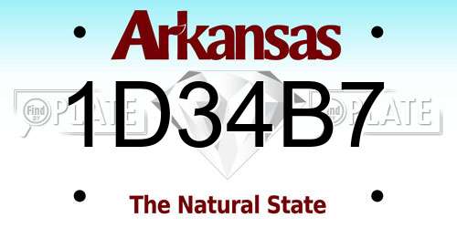 1D34B7 Arkansas License Plate