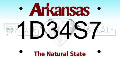 1D34S7 Arkansas License Plate