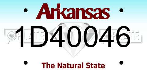 1D40046 Arkansas License Plate