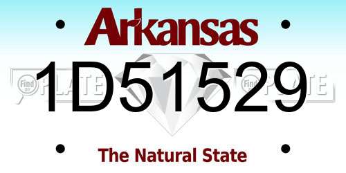 1D51529 Arkansas License Plate