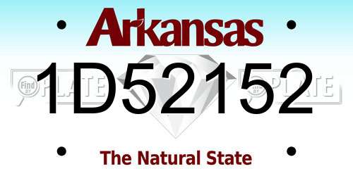 1D52152 Arkansas License Plate