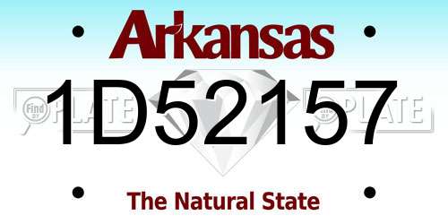 1D52157 Arkansas License Plate