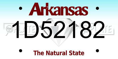 1D52182 Arkansas License Plate