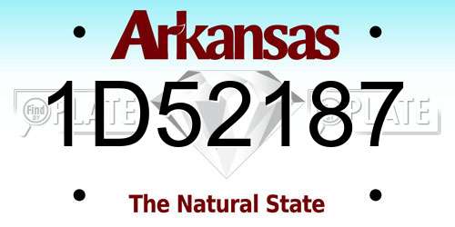 1D52187 Arkansas License Plate