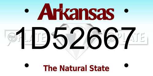 1D52667 Arkansas License Plate