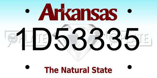 1D53335 Arkansas License Plate