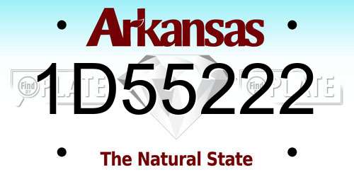 1D55222 Arkansas License Plate