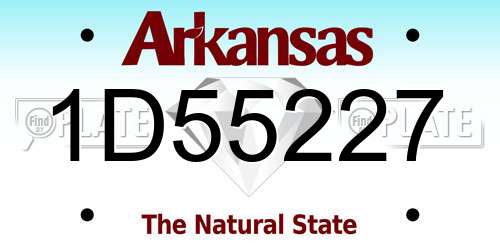1D55227 Arkansas License Plate