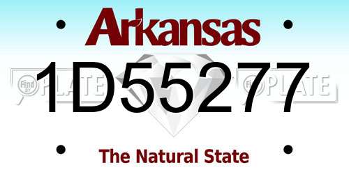 1D55277 Arkansas License Plate