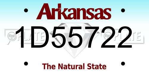 1D55722 Arkansas License Plate