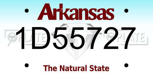 1D55727 Arkansas License Plate