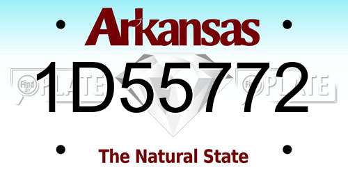 1D55772 Arkansas License Plate