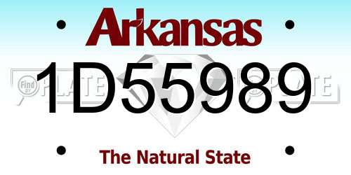 1D55989 Arkansas License Plate