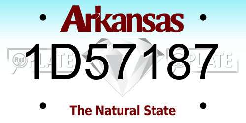 1D57187 Arkansas License Plate